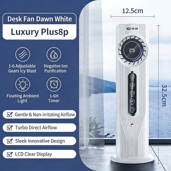 USB Multifunctional Portable Air Cooler Fan, 6 Adjustable Speeds, Built-in Humidifier, Lightweight Compact Cooling Device for Office Travel Camping RV Use
