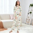 thumbnail image 6 of FORMRS Womens Pajama Set Long Sleeve Top and Pants with Pockets Soft Comfy Lounge Sleepwear, Sizes S-2XL, Beige Vegetables Pattern, 6 of 7