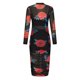 thumbnail image 5 of ICHUANYI Clearance Fashion Women Summer Mesh Print Casual Long SLeeve Top+ Skirt Set 3PCS Suit(Red, M) ICHUANYI WER2023081110777, 5 of 8