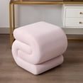 thumbnail image 5 of S-shape Velvet Fabric Ottoman Makeup Stool Footstool,Light Pink, 5 of 5