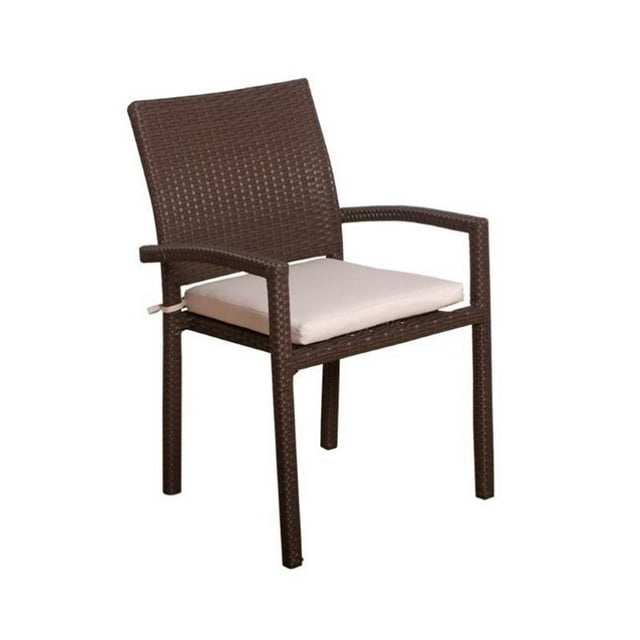 International Home Atlantic 4 Piece Patio Dining Chair in Dark Brown