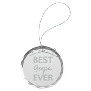 Best Geepa Ever - Laser Engraved 3-1/4-inch Etch Handmade Xmas Round Clear Etched Crystal Glass Circle Inspirational Christmas Ornament with String