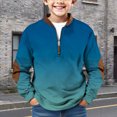 thumbnail image 2 of Mercatoo Boys Long Sleeved Shirts Kids 1/4 Zip up Sweatshirt Solid Casual Pullover Shirt Outdoor Fall Clothes for Teen Boy, 2 of 4