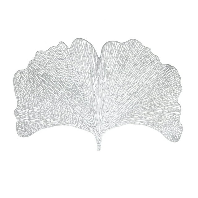 BMYJ Design Kitchen Placemat Mat Bowl Anti Slip Pad Decor,Ginkgo Shape Vinyl Placemats Wipeable Easy Clean Dining Table Mats for Holiday Wedding Accent Centerpiece Table Setting Decor