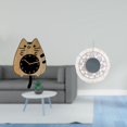 thumbnail image 2 of Espejo con reloj de gato decorativo para habitación, oficina, entrada, apartamento, baño. Regalo ideal para inauguración de casa., 2 of 8