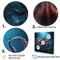 thumbnail image 3 of Designart "Cosmic Style Octopus Artistry" Octopus/Squid Floater Framed Canvas Wall Art, 3 of 5