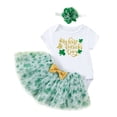 thumbnail image 3 of XAOFW Girl's Outfits Sets St. Patrick'S Day Short Sleeve Crewneck Romper With Skirt And Headbands 3Pcs Set Streetwear Comfort Fit Outfit Holiday Vacation Soft Cute Clothing Sets, 3 of 8
