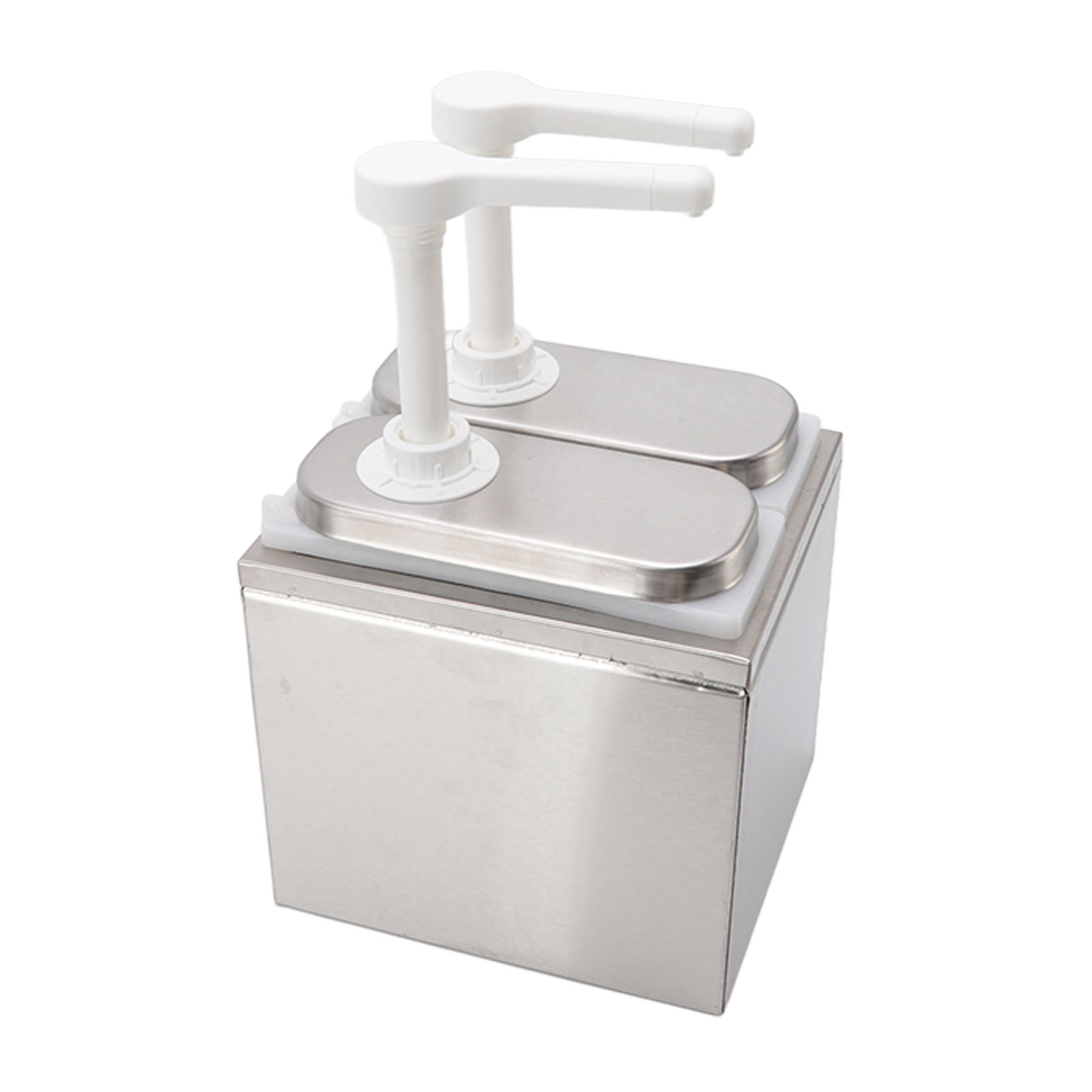 NFTIGB Sauce Dispenser Plastic and Stainless Steel Condiment Pump Station Double Pump 1L (33.8 oz) For Kitchen Home Restaurant Heavy Duty Rust-proof Syrup Ketchup Mayo Mustard Dispensing Tool