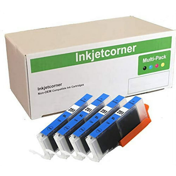 Inkjetcorner Cartouche d'Encre Compatible de Remplacement pour CLI-251TG CLI-251C pour Utilisation avec MX922 MX722 MG5620 MG5520 MG6620 MG6420 MG5420 MG5522 MG