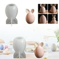 thumbnail image 2 of DIY Easter Striped Rabbit Plaster Ornaments Candle Striped Double Bunny Candle Silicone, 2 of 5