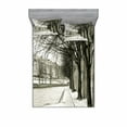 thumbnail image 2 of Ambesonne Black and White Fitted Sheet & Pillow Sham Set, Seine River, Twinxl, Black White Grey, 2 of 3
