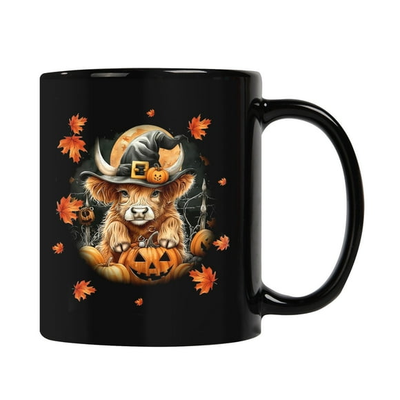 TIELUTT Halloween Mug Cute Halloween Pumpkin Mug Halloween Theme Ceramic Mug 11oz Mug for Daily for Present Outdoor Pool Cups for Women round Breakaway Glass Cup Cups Glass Wooden Coffee Cup Set