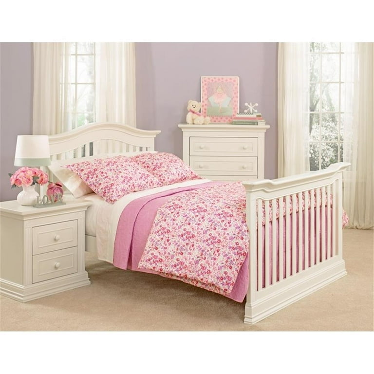 Baby Cache Montana Traditional Wood Full Bed Conversion Kit in Glaze White