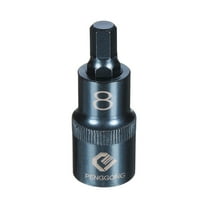 Uxcell 1/2" Drive Impact Hex Bit Socket 8mm Metric 2.2" Length S2 Steel, Blue