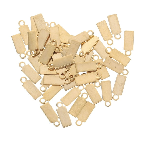 Masteelf 50pcs Stainless Steel Rectangle Stamping Blanks Tags, Metal Blank Bezel Frames for Jewelry Making and Craft Charms