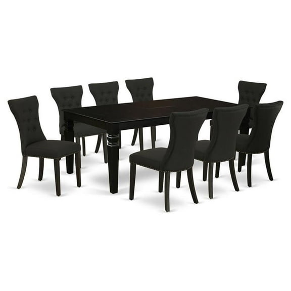 Bowery Hill 9-piece Traditional Wood Dining Set in Black