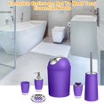 thumbnail image 3 of Zorpupoa 6Pcs Bathroom Accessories Set, Plastic Complete Bathroom Sets Soap Dispenser Brush Holder for Home Decor, Purple Bathroom Set, 3 of 8