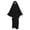 Black, variant on Halloween Classic Ghost Cape, Adult Full-Length Hooded Robe with Face Design for Halloween Party & Cosplay, Solid Color Phantom Costume, 1 PC White S