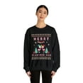 thumbnail image 3 of Adult Womens Ugly Christmas Pink Flamingo Sweater Crewneck Sweatshirt, 3 of 4