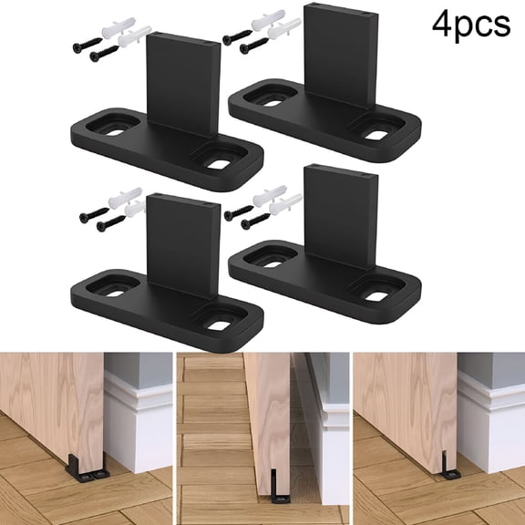 ZHZFKQ 2026 New 4Pcs Sliding Door Slides Rails Barn Door Floor Guide Stay Roller for Sliding Barn Door Bottom Swing Stopper