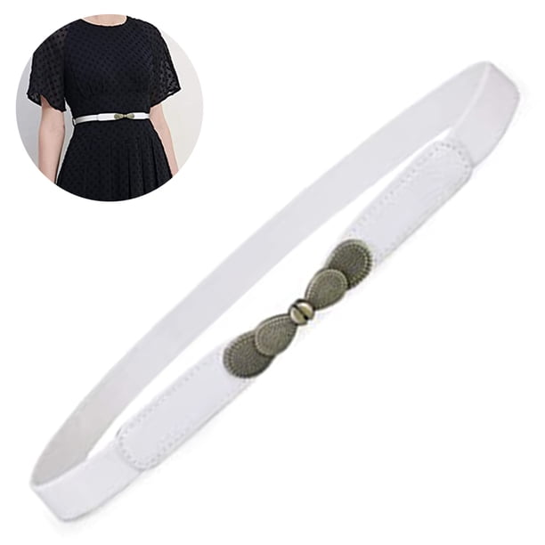 Cinturón elástico delgado para mujer, para vestidos, estilo retro, vintage, fino