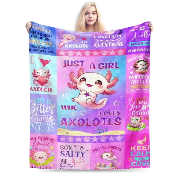 Axolotl Blanket Gifts for Girls Ultra Soft for All Seasons 50x40