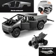 thumbnail image 2 of Cybertruck Toy Trucks with Motorcycle Diecast Metal Cyber Truck Model Pickup Truck 1/32 Toy Race Cars with Sound and Light Gift Age for 6 Year Up for, 2 of 5