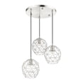 thumbnail image 2 of 46593-91 Livex Lighting Paxten- 3 Light Pendant in Geometric Style - 20 Inches wide by 13 Inches high-Brushed Nickel Finish, 2 of 8