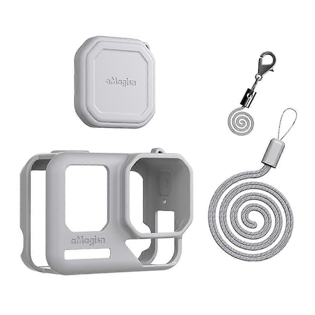 AMAGISN For Insta360 Ace Pro 2 Silicone Protective Case Action Camera Cover with Lens Cap and Lanyar