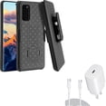 thumbnail image 1 of 25W Fast Home Charger & Case Belt Clip for Samsung Galaxy S20 - PD Type-C 6ft USB-C Cable + Holster Swivel Cover Combo, 1 of 14
