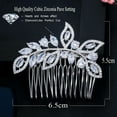 thumbnail image 3 of Silver Plated CZ Bridal Leaf Hair Comb Wedding Combs Silde Clip Tiara Hearpiece, 3 of 8