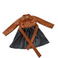 thumbnail image 1 of Vestido Para Niñas Ropa Para Bebés Ropa Casual De Moda Ropa Para Niños Vestido De Cuero De Imitación Marrón Odeerbi LM103-7899, 1 of 9