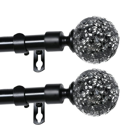 Decorative Single Curtain Rod Length 28 To 48 Inch Mirror Round