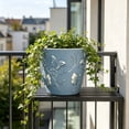thumbnail image 4 of AuroraX Butterfly Pattern Plantser Double Layer Hollow Plantser Decorative Ventilated Lightweight Indoor Outdoor Plastic Embossed Garden Pot Blue, 4 of 6