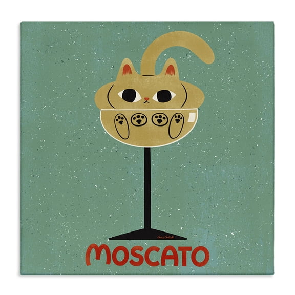 Stupell Industries Moscato Feline Wine Animals Painting Wrapped Canvas Canvas Art Print Wall Art, 17 x 17