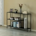 thumbnail image 4 of Modern Display Metal Console Table with Open Shelfs, for Dining, Entryway and Hallway, Black, 4 of 7