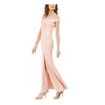 thumbnail image 3 of ADRIANNA PAPELL Womens Pink Slitted Off Shoulder Full-Length Evening Sheath Dress 2, 3 of 5