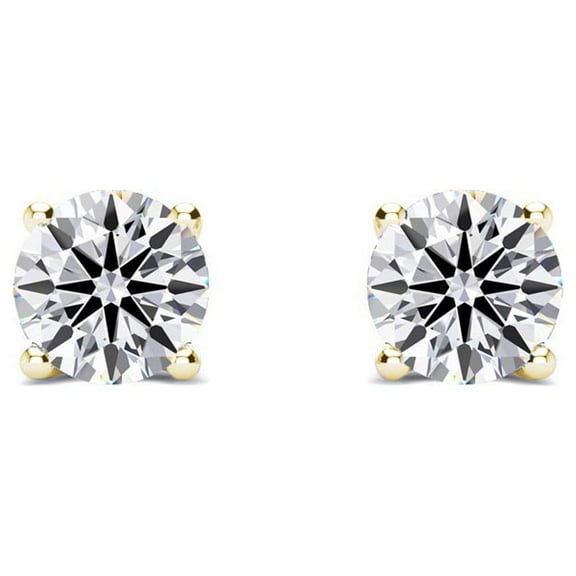 SuperJeweler 1/10 Carat Lab Grown Diamond Stud Earrings for Women, Yellow Gold Diamond Jewelry, Elegant Earrings for Women
