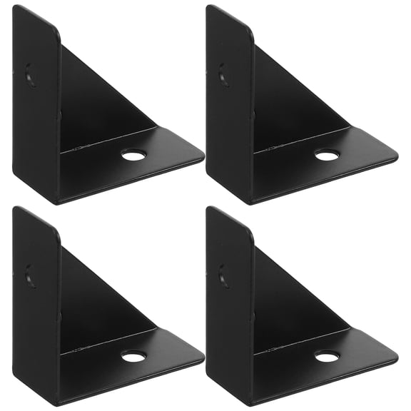 NICEXMAS 4-Pack Heavy Duty Black Metal Angle Brackets for Bed Frame, Furniture Corner Braces and Strong Corner Connectors
