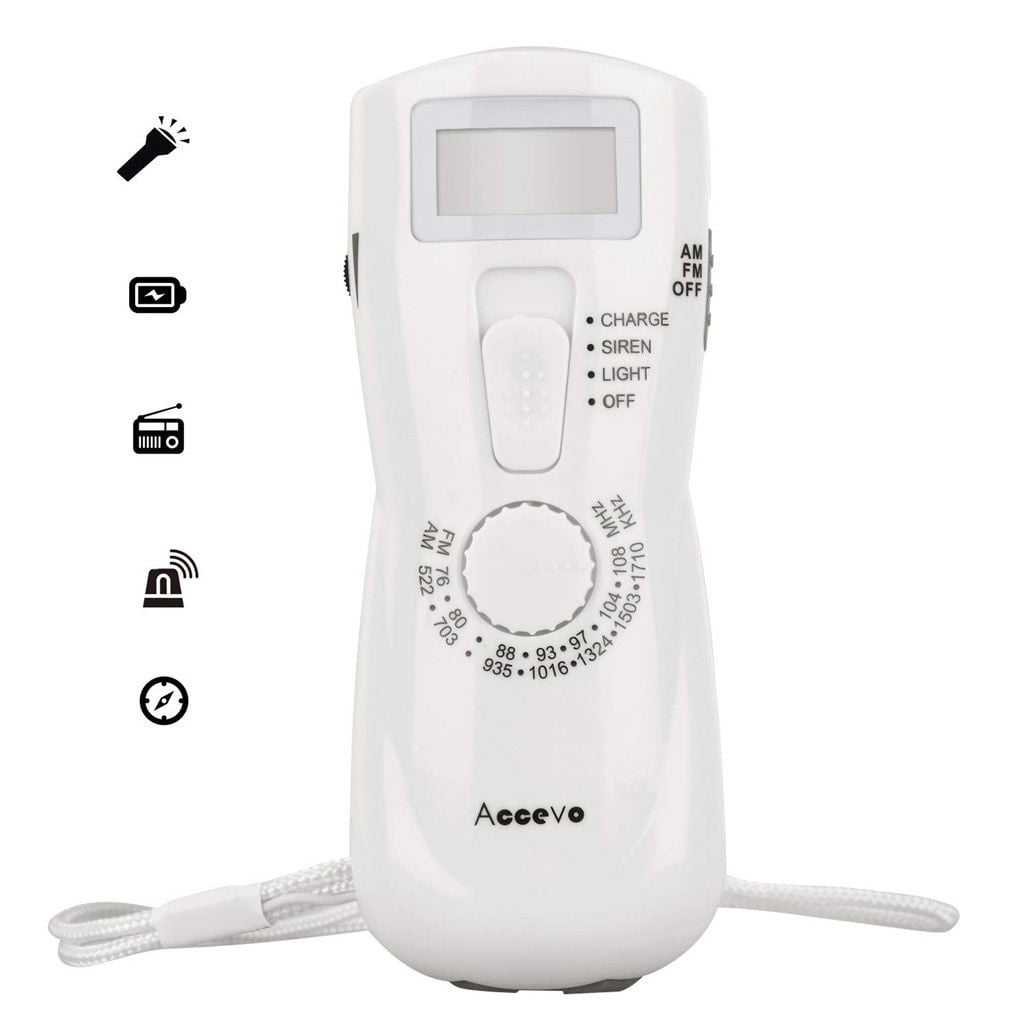 Emergency Solar Hand Crank Dynamo AM//FM Weather Radio LED Flashlight Charger JS