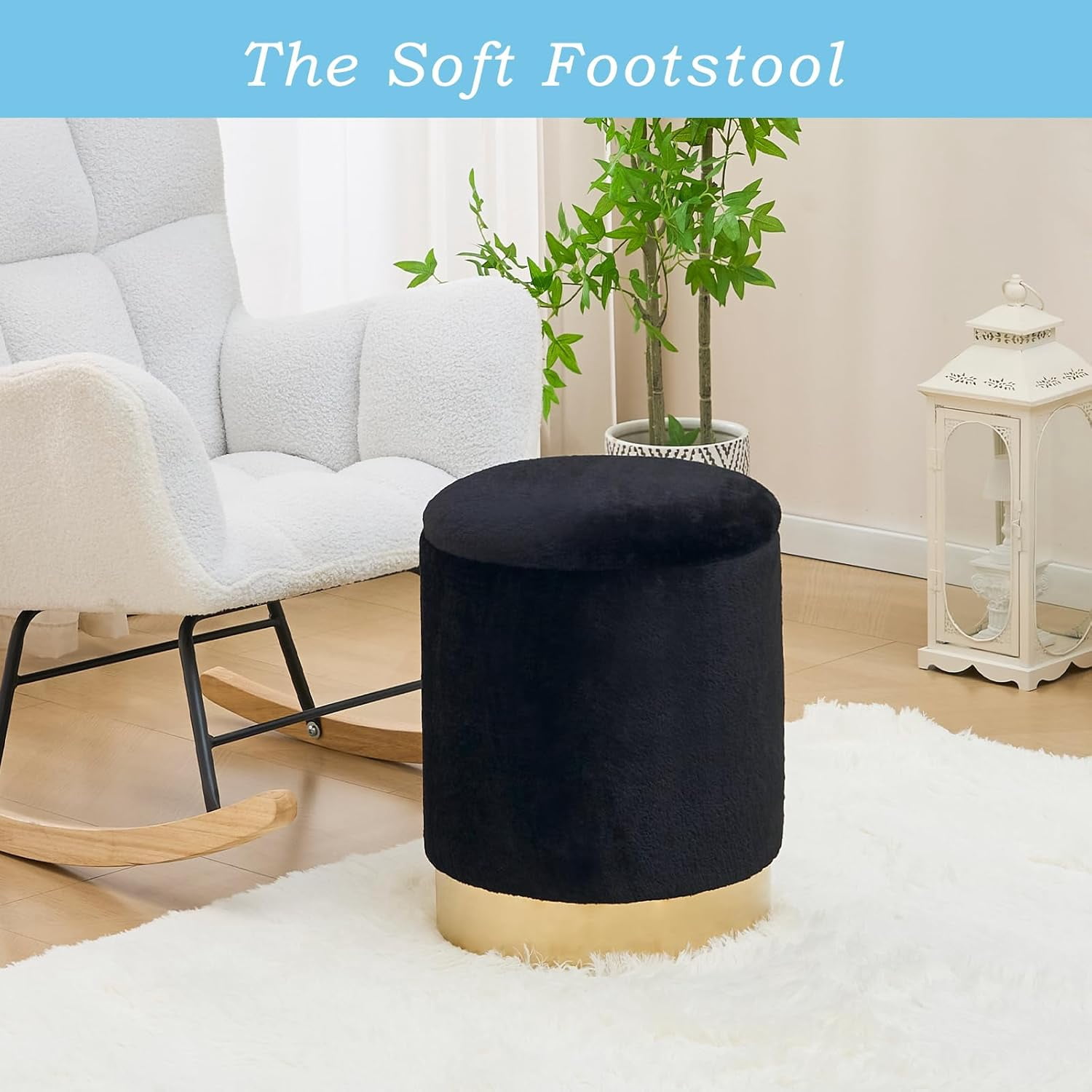 Casa Pura Furniture Elegant Storage Ottoman with Decorative Wooden Lid Modern Stylish Storage Solution for Living Room, Bedroom, and More
