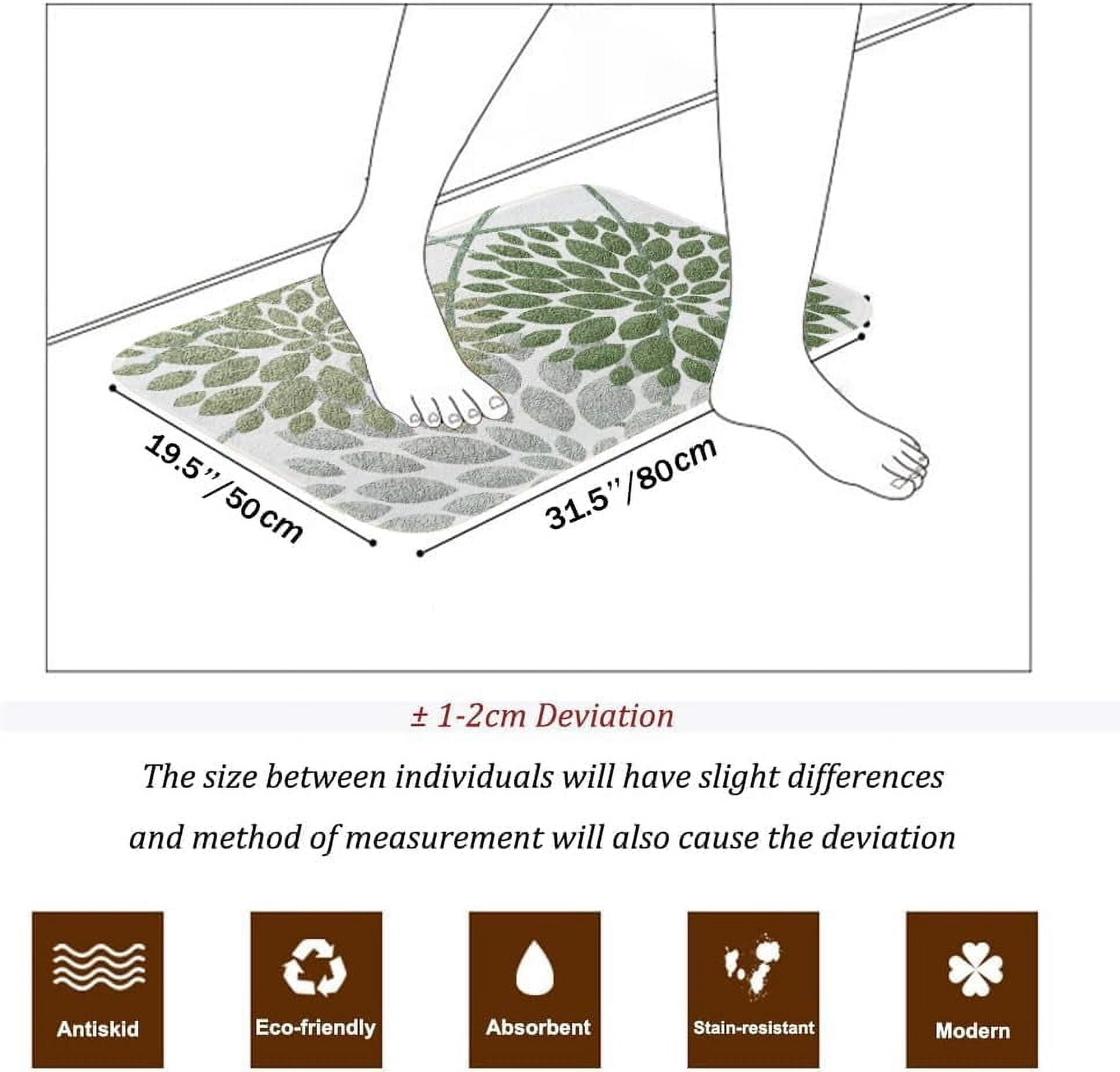 Sage Green Dahlia Bathroom Rug Bath Mat Elegant Boho Floral Non Slip Doormat Water Absorbent Area Rugs Carpet Thick Plush Door Mats Kitchen Bathtub Shower Floor Mats, 19.5 x 31.5 Inch