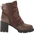 thumbnail image 2 of NATURALIZER Womens Beige Waterproof Myla Round Toe Stacked Heel Lace-Up Leather Booties 7.5 M, 2 of 5