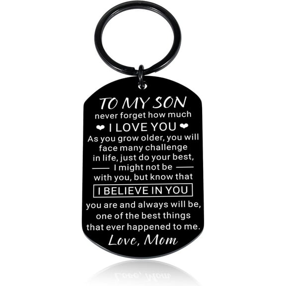 Stocking Stuffers for Teens Boys 16-18 Son Keychain Gift from Mom Birthday Christmas Anniversary Keepsake for Teen Boys Kids Graduation Long Distance Back to School Gift for Him Christmas Son Gifts