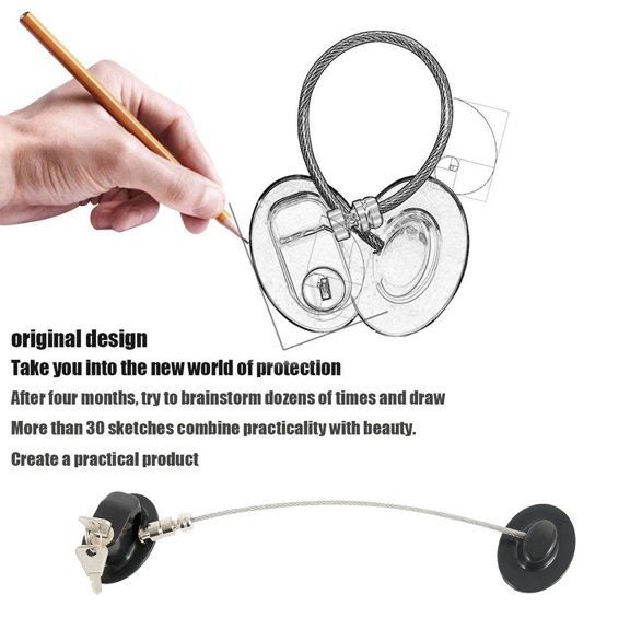 Pluokvzr Refrigerator Limit Lock Highly Secured Refrigerator Lock with Key File Drawer Lock Freezer Door Lock Child Safety Cabinet Locks with Double-sided Tape Mini Refrigerator Door Lock