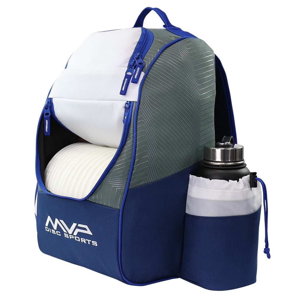 MVP Disc Sports Shuttle Disc Golf Backpack Bag (Light Gray/Slate Blue)