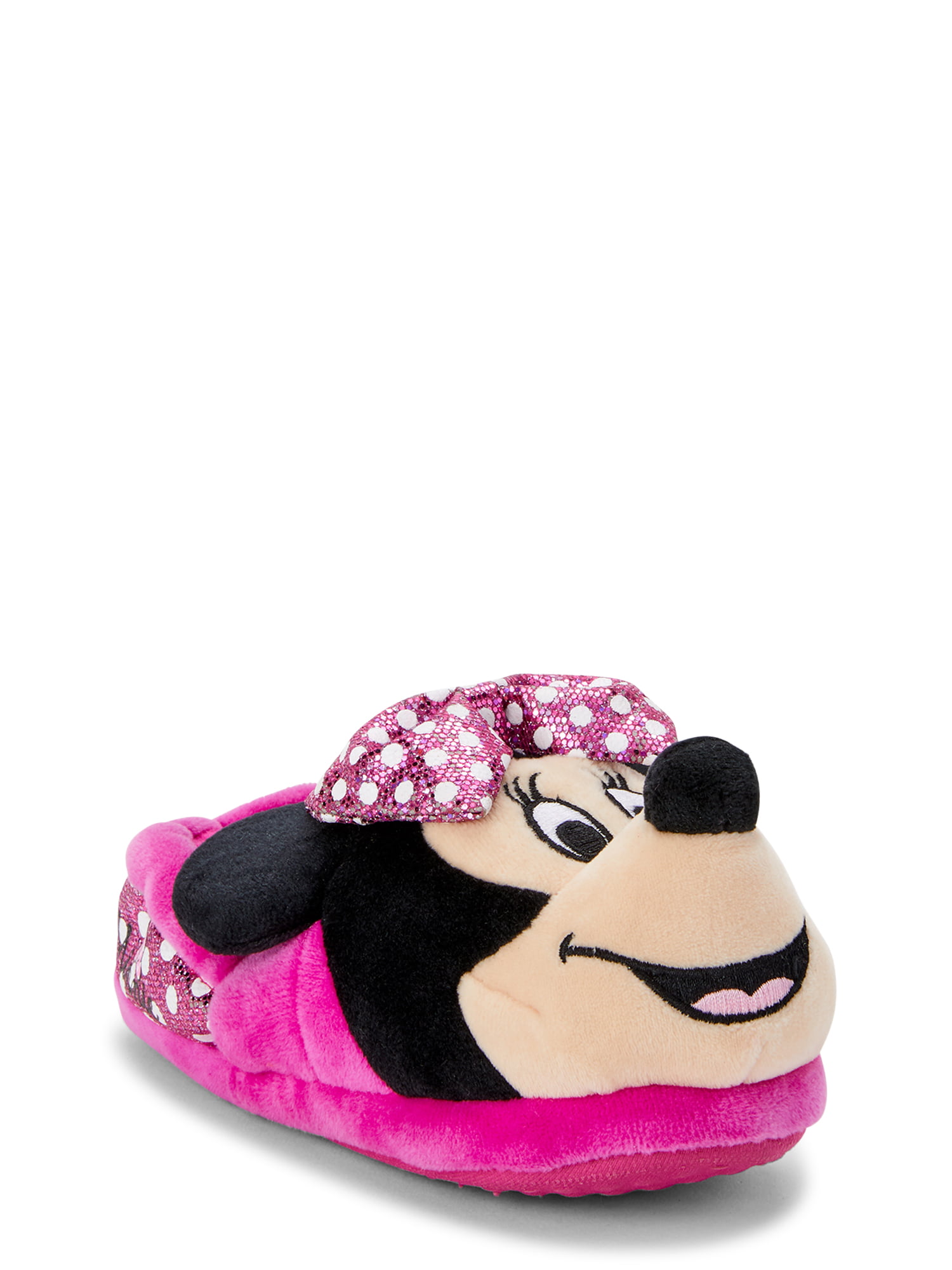 Disney Minnie Mouse slippers with fleece and non-slip knobs. 