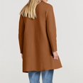 thumbnail image 4 of VISALY Long Cardigans Cardigan with Pockets Womens Knit Cardigan Sweaters Oversized Open Front Long Sleeve Lapel Casual Jacket Fall Coat Oversized Cardigans Warm Cardigan Brown S, 4 of 9