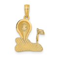 thumbnail image 4 of Auriga 14K Yellow Gold Polished Golfing Charm Pendant for Women (L-13.5 mm,W-14 mm), 4 of 6