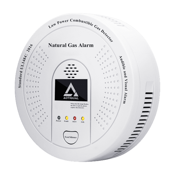 Natural Gas Detector CH4, Combustible Gas Methane  Alarm Battery Powered with Light & Audible Indicator,Gas Monitor Sensor for Home RV Kitchen Apartment Safety (Battery included)